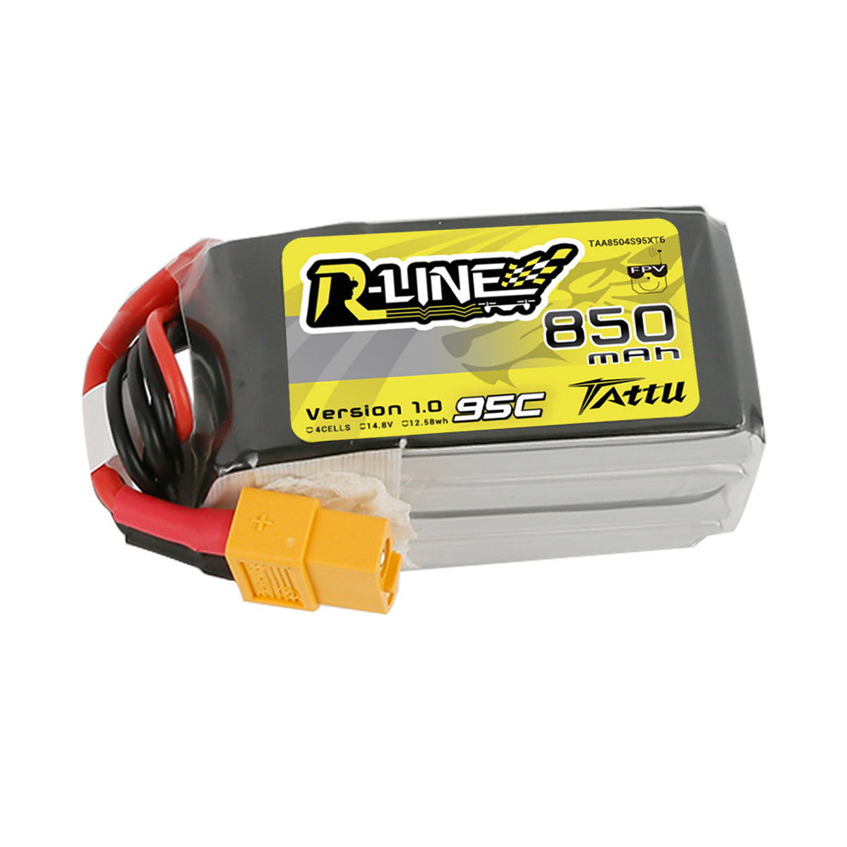 Tattu 850mAh 4s 95C 14.8V R-Line Lipo Battery Pack With XT60 Plug ...