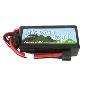 Gens Ace Adventure High Voltage G-Tech 4300mAh 3S1P 11.4V 60C Lipo Battery With Deans And XT60 Adapter
