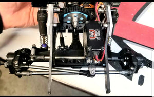 TEAM GARAGE HACK BLACK or CLEAR DUAL SERVO MOUNT, VENDOR TGH RC CONCEPTS